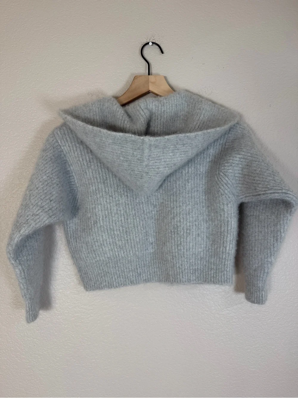 NakedCashmere 100% Cashmere Montauk Fisherman Hooded Cardigan Gray XS $475